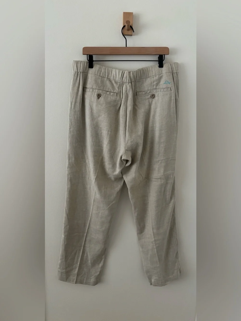 Tommy Bahama Men's Linen Blend Pants Beige Natural Relaxed Fit Stretch 61% Linen